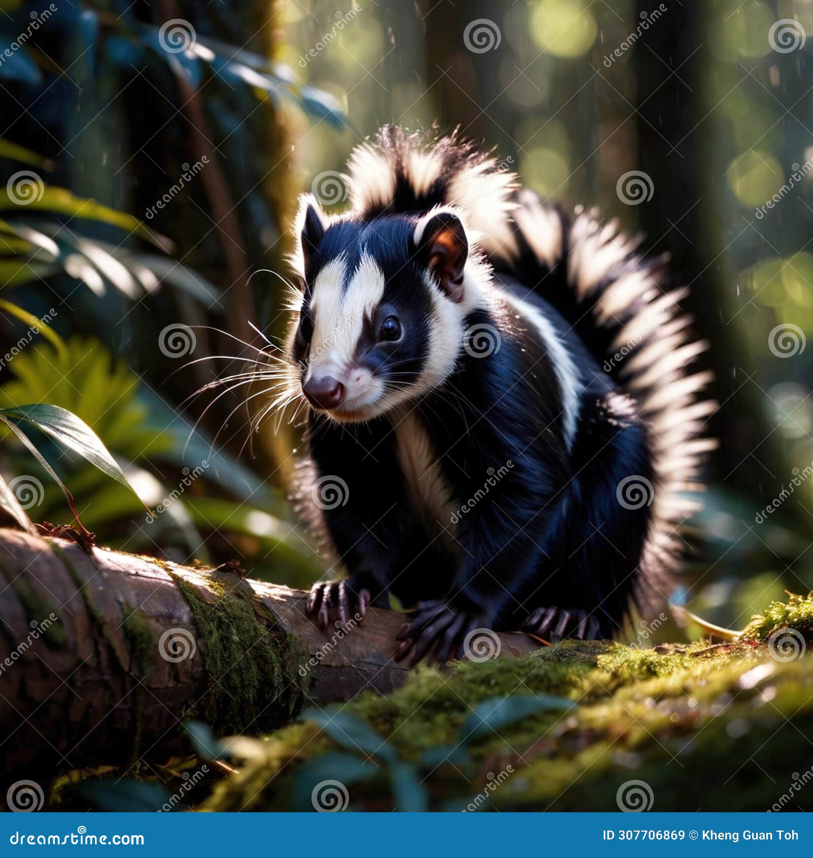 Skunk Wild Animal Living in Nature, Part of Ecosystem Stock ... Biology Diagrams