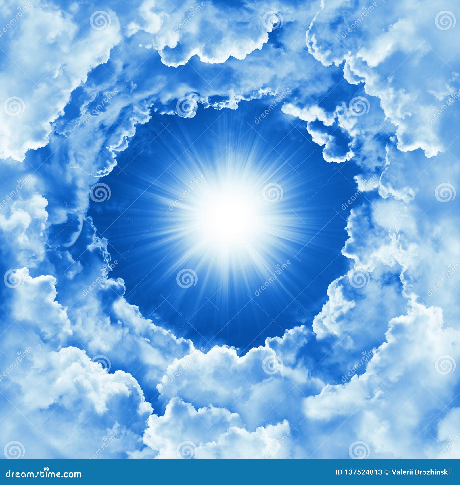 sky with beautiful cloud and sunshine. religion concept heavenly sky background. sunny day, divine shining heaven, light, peaceful