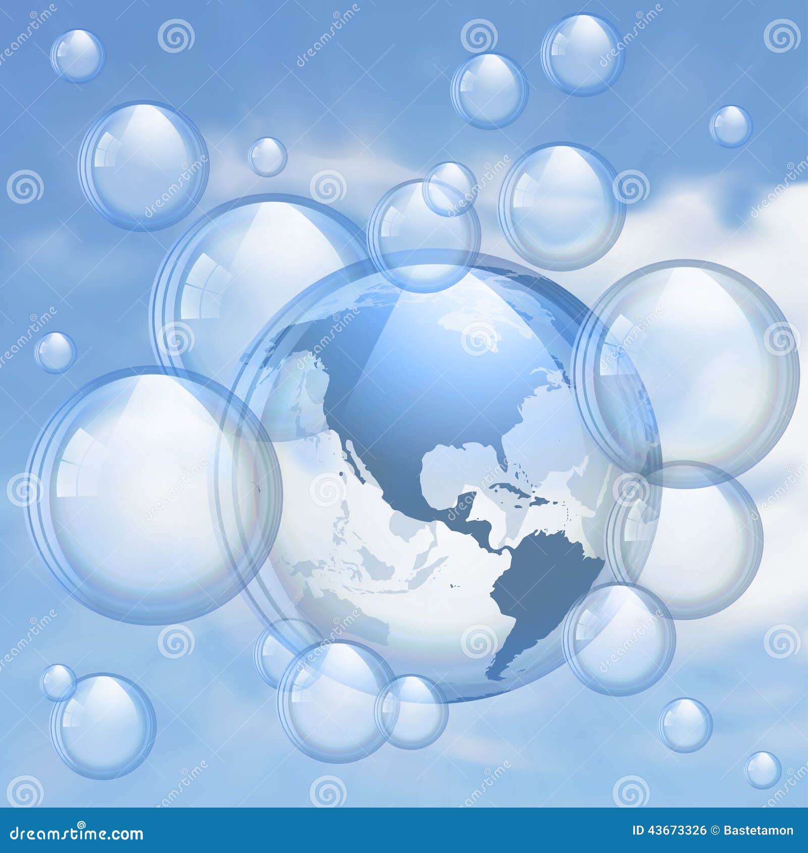 Sky and bubbles background stock vector. Illustration of east 43673326