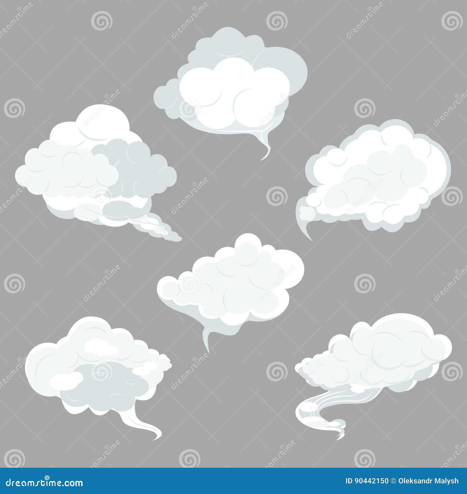 Sky clouds set stock vector. Illustration of cloud, design - 90442150