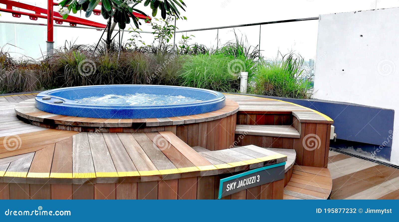 Sky Jacuzzi on Rooftop Garden Stock Photo Image of residential