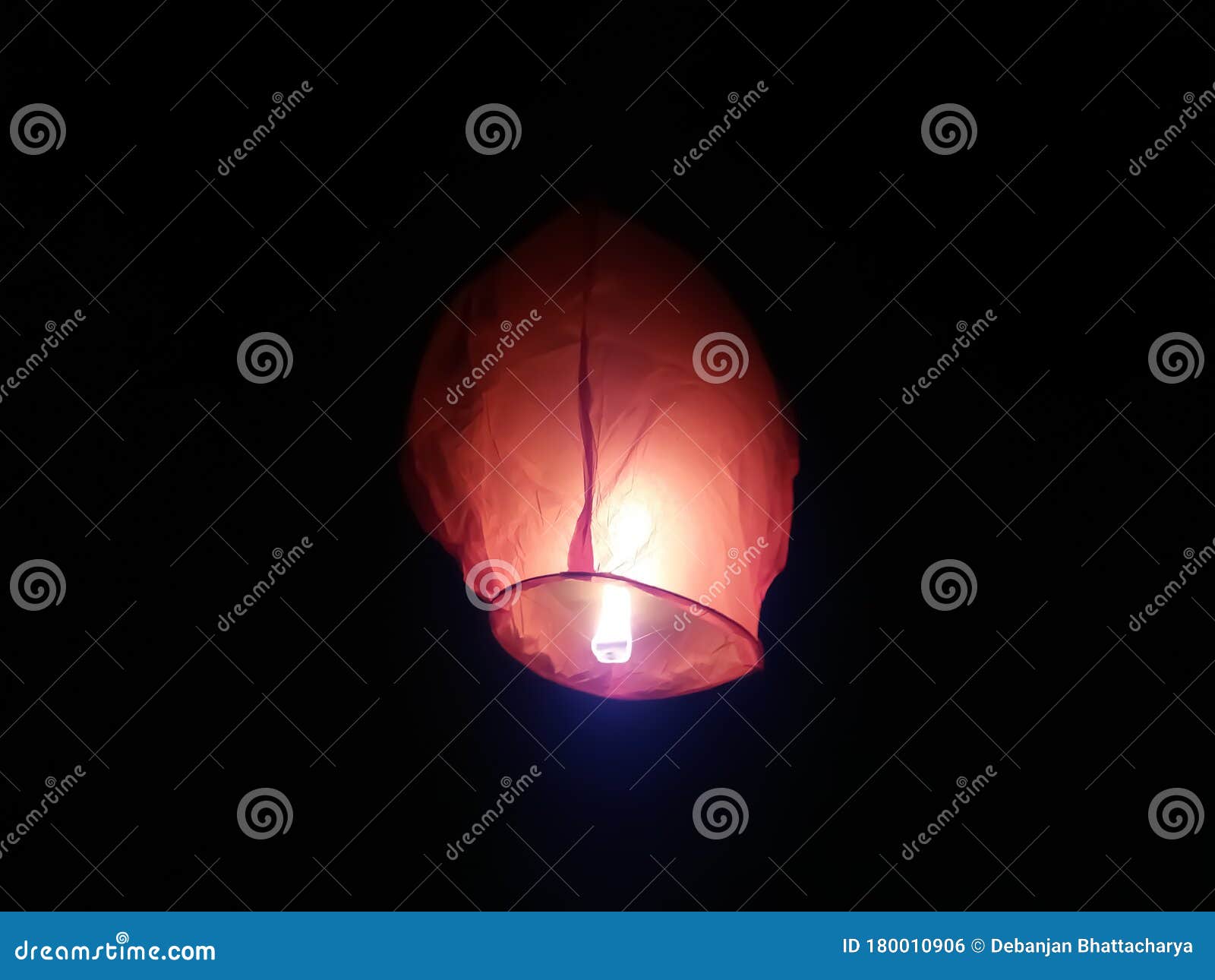 Sky Lantern in the Night Sky Stock Photo Image of light, culture
