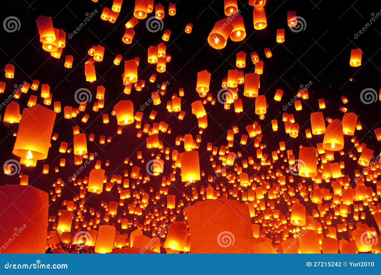 Sky Lanterns Firework Festival,Chiangmai ,Thailand, Loy Krathong And Yi