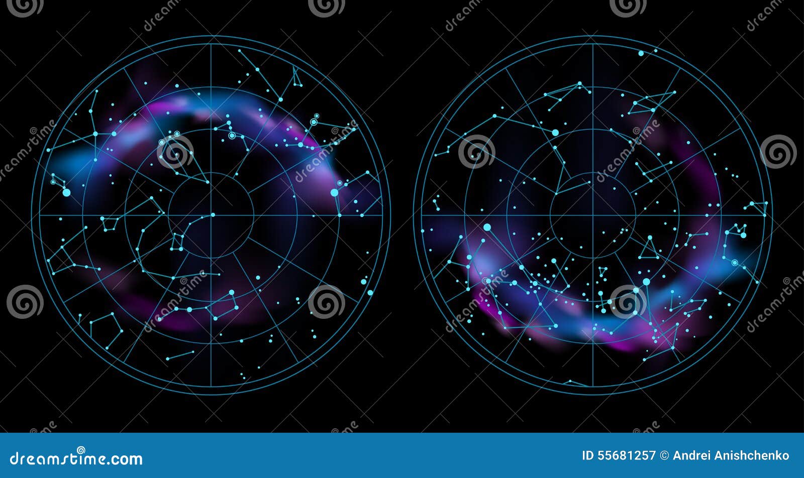 Sky Map Illustration Stock Vector Illustration Of Detailed