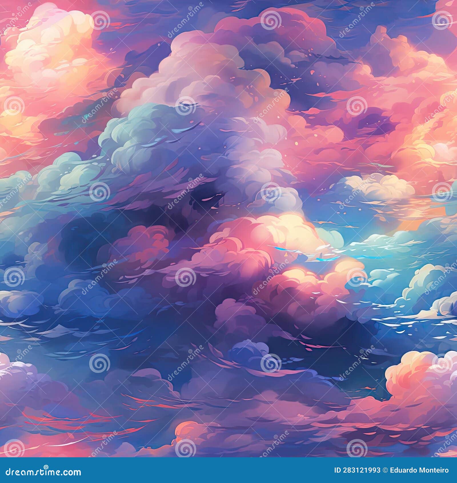 Sky Painting with Vibrant Clouds and Hyperdetailed Illustrations