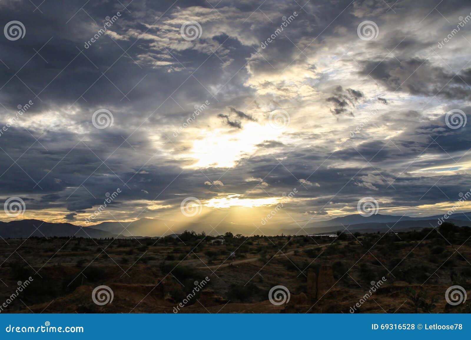 sky before the storm, tatacoa desert, colombia
