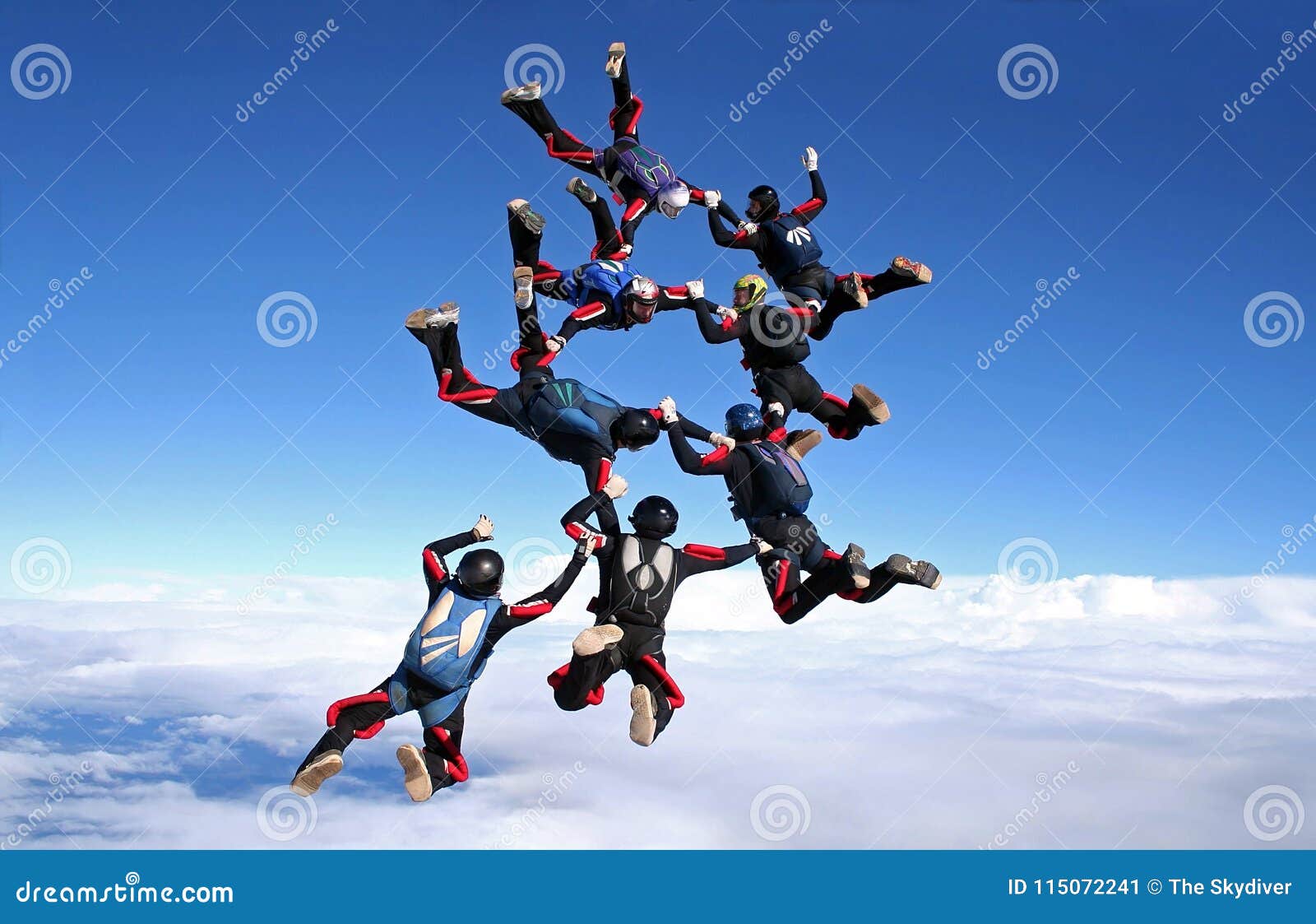 Skydive team work 8 way editorial photo. Image of dive - 115072241