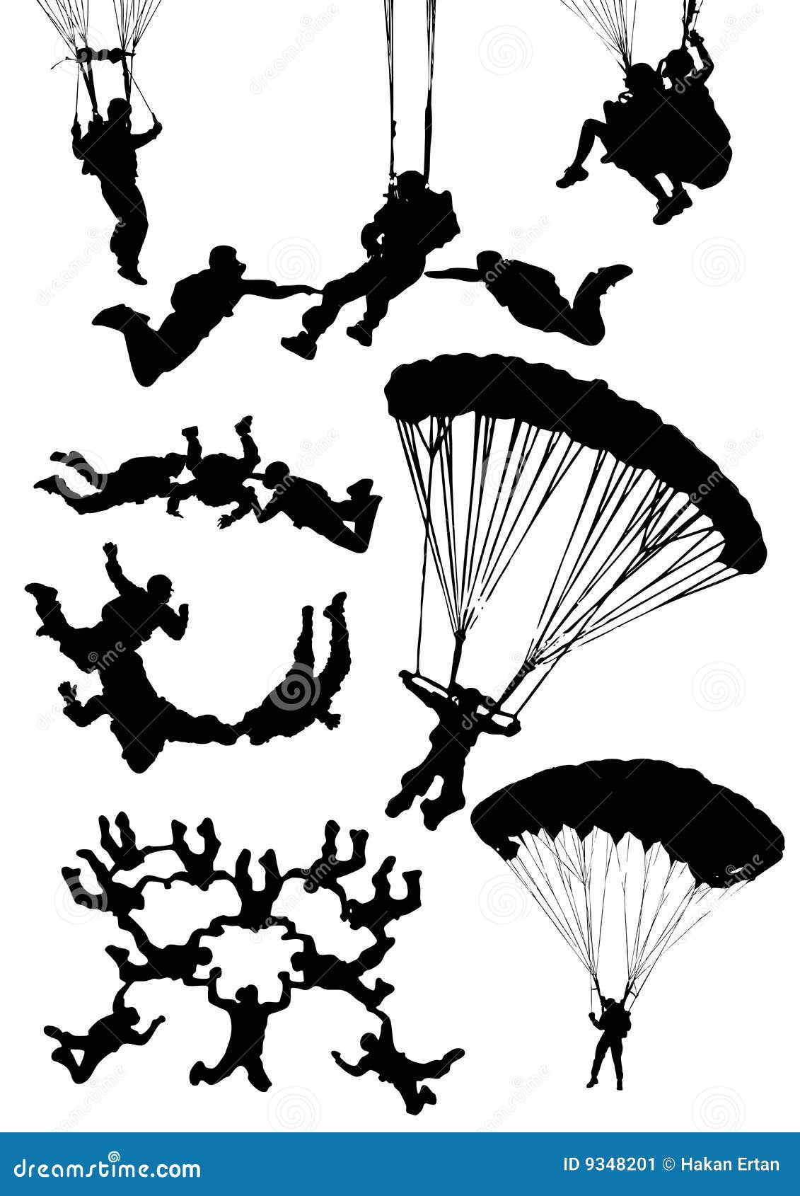 skydiving silhouettes