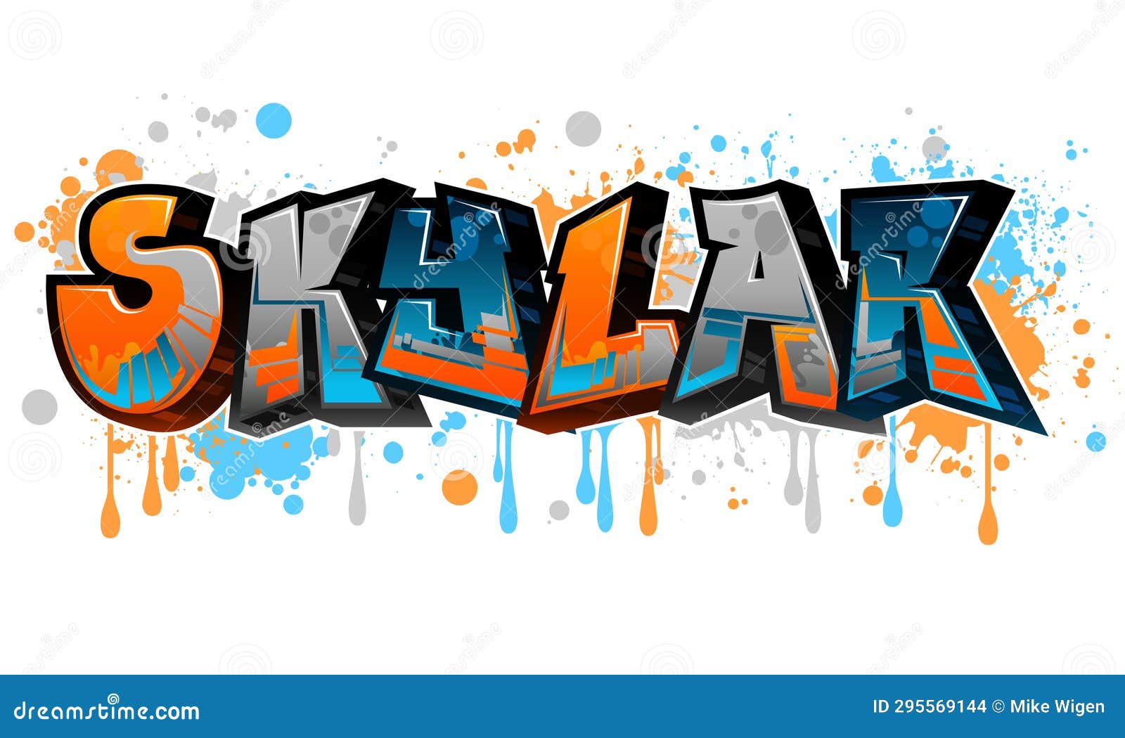 Skylar - Graffiti Styled Urban Street Art Tagging Name Design Stock ...