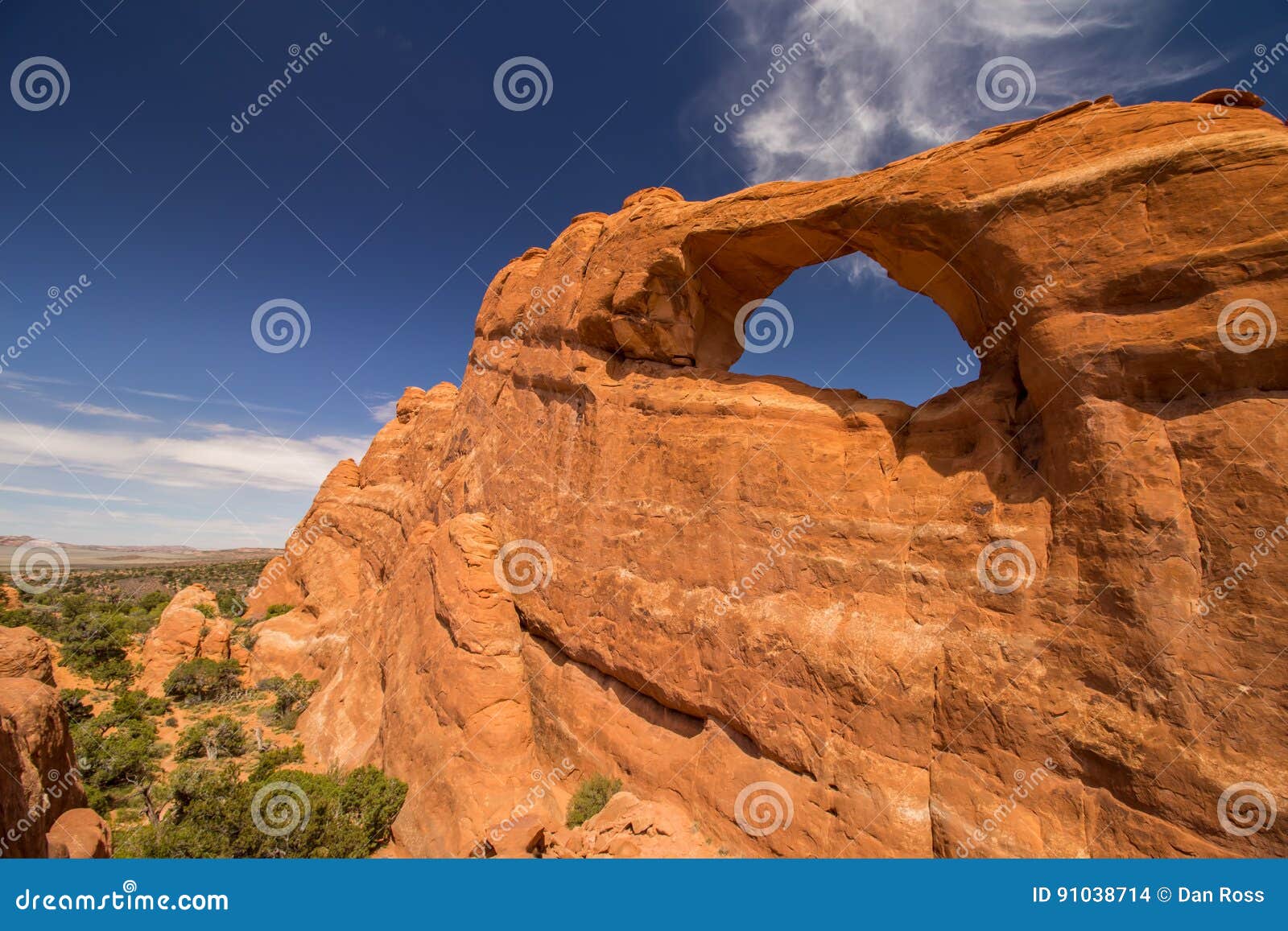 Skyline Arch in Utah, Viewed on a Sunny Day. Stock Photo Image of