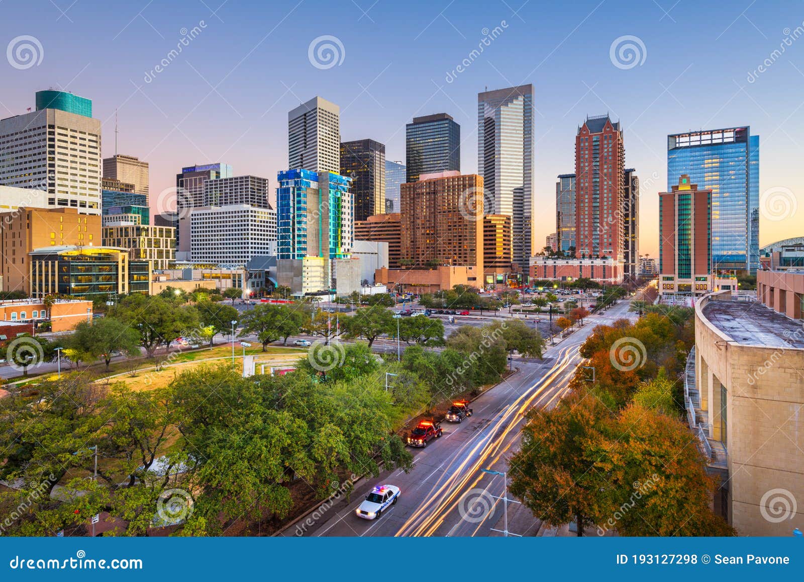 Skyline Da Cidade De Houston Texas USA Foto de Stock Editorial