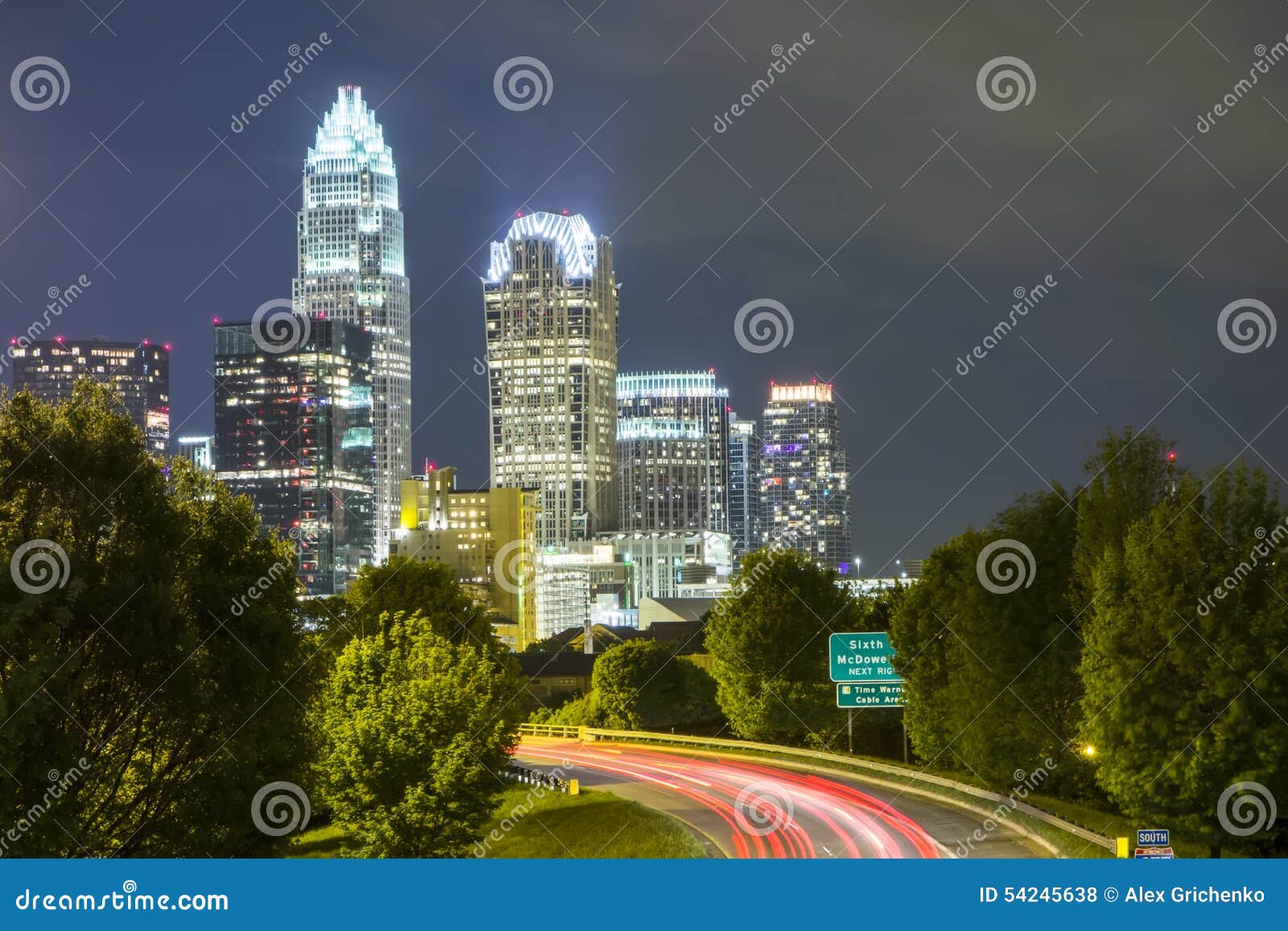 Skyline Do Centro De Charlotte North Carolina Foto de Stock Imagem de