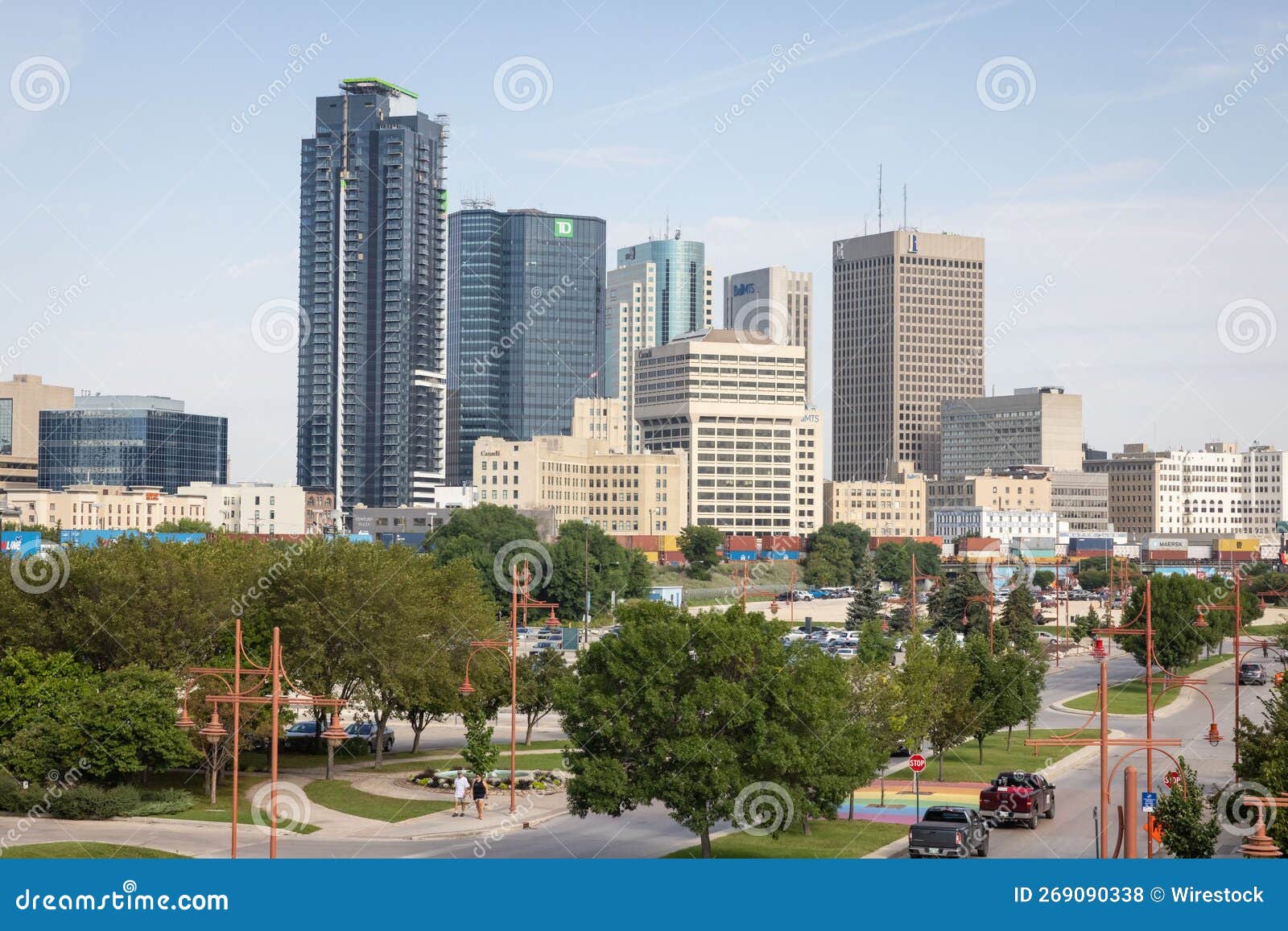 Skyline of Downtown Winnipeg As Seen from the Forks in Winnipeg