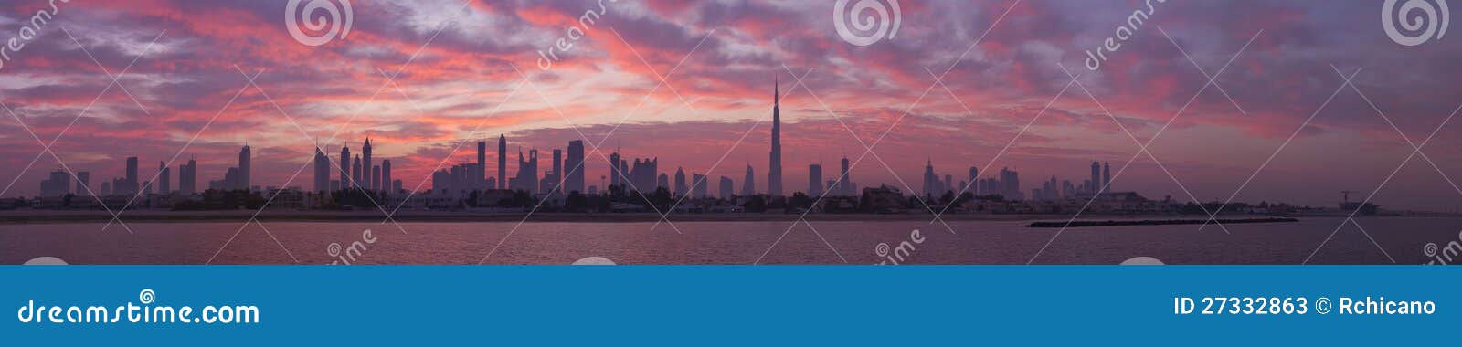 skyline dubai, before sunrise