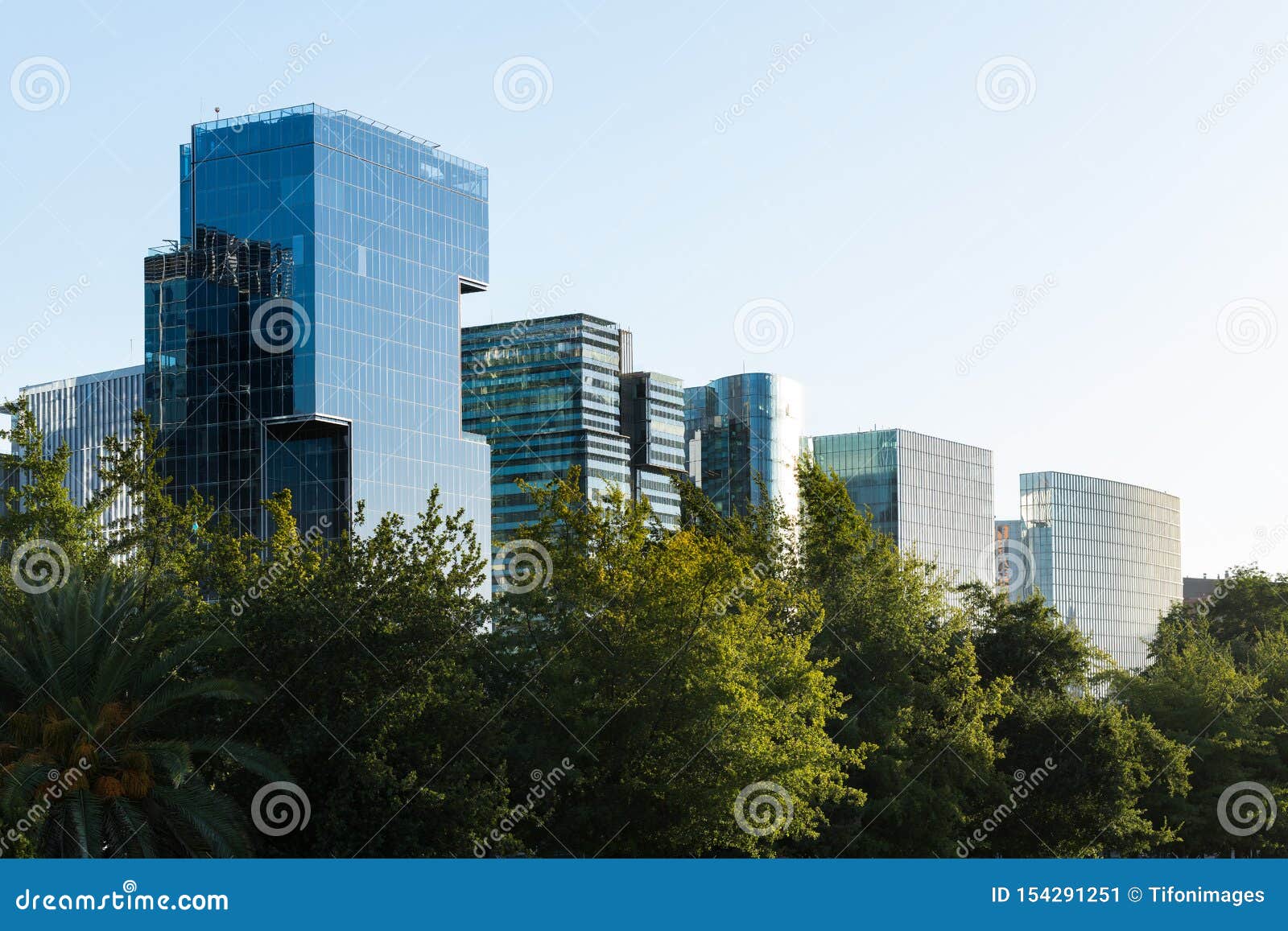 skyline of office buildings at nueva las condes, santiago de chile