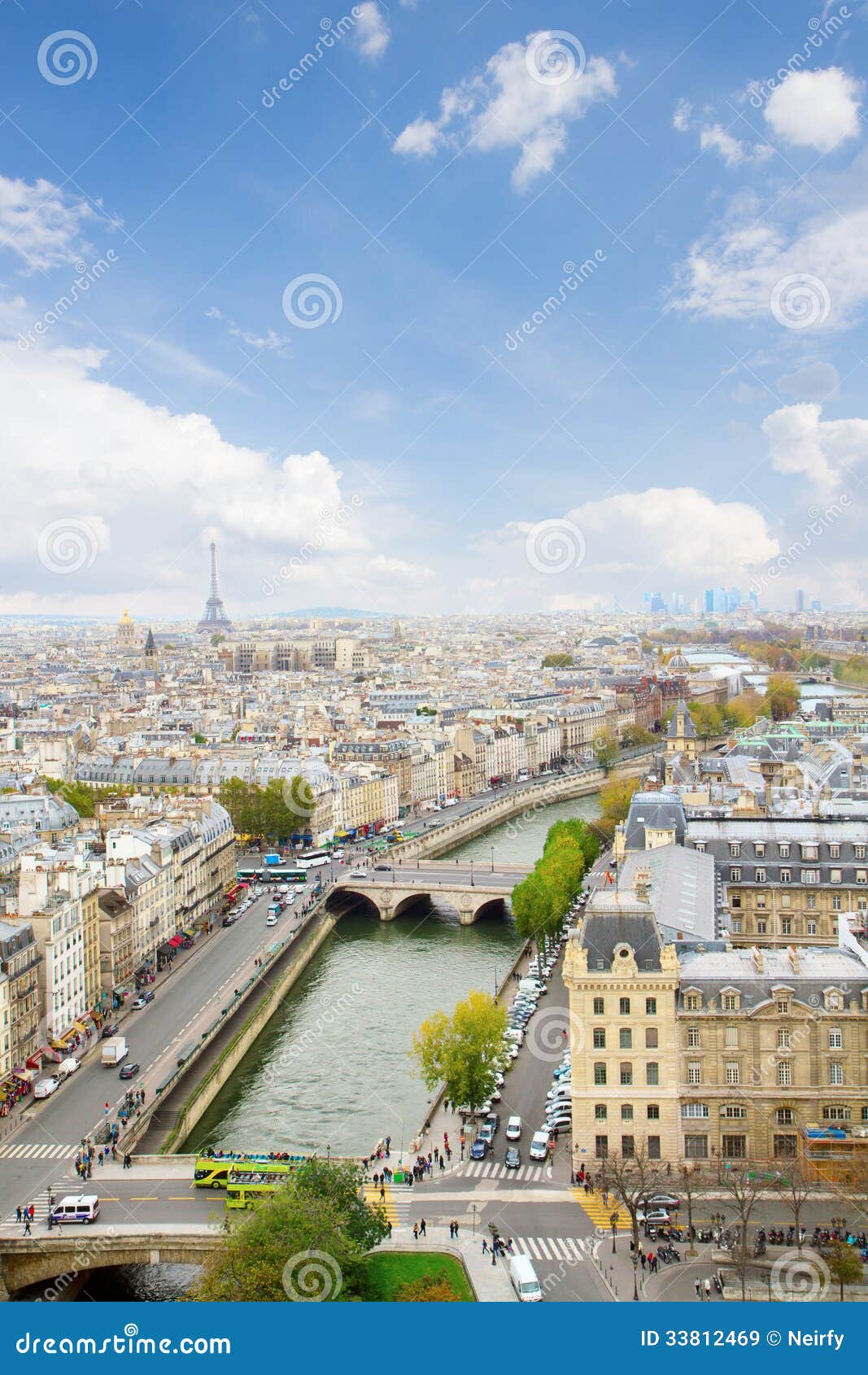 Skyline of Paris at Sunny Day Stock Image - Image of monument, eiffel: 33812469