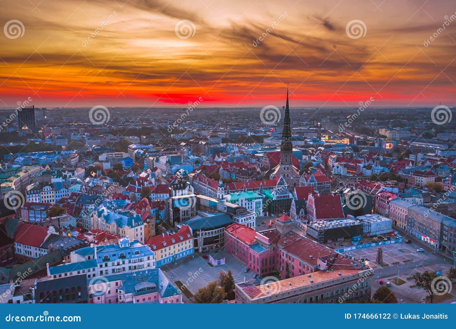 Skyline of Riga old town, sunrise time. Riga is the capital and the largest city of Latvia. Skyline of Riga old town, sunrise time. Riga is the capital of Latvia
