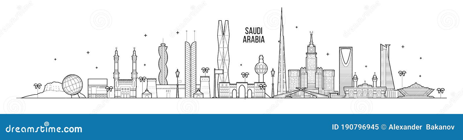skyline saudi arabia city buildings  linear