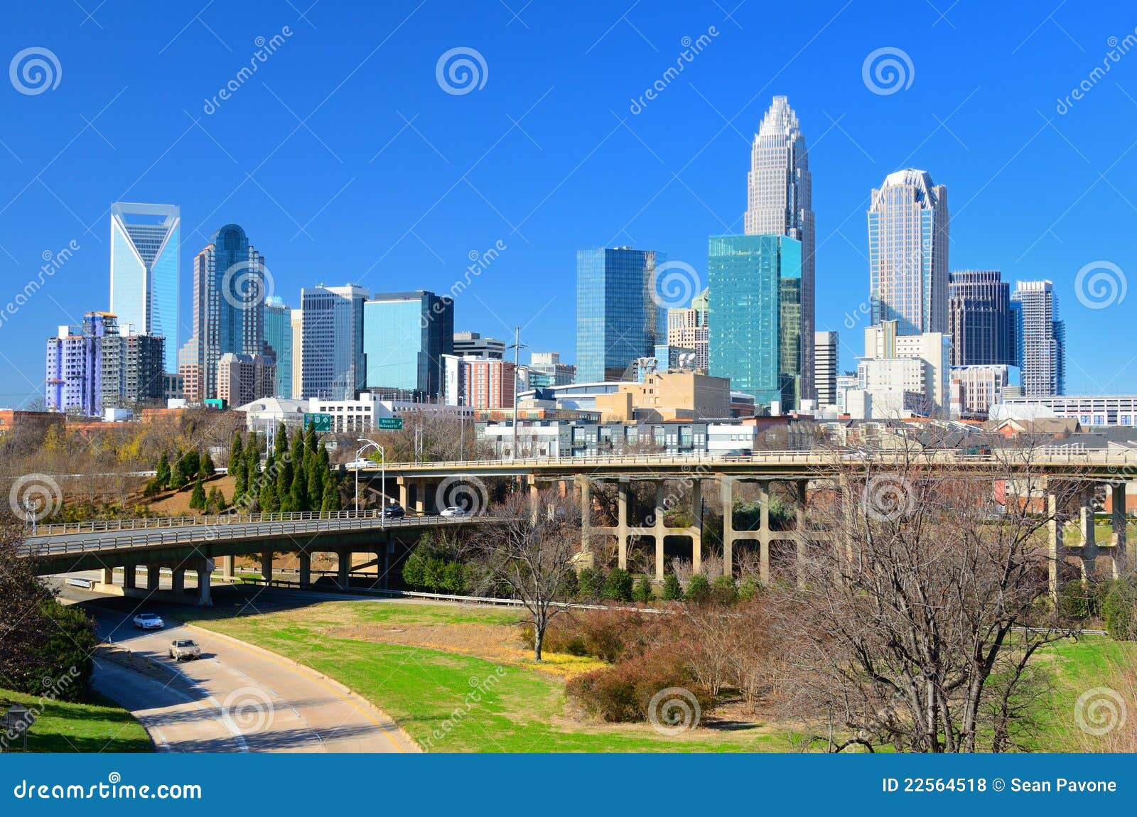 Skyline of Uptown Charlotte Stock Photo Image of sightseeing