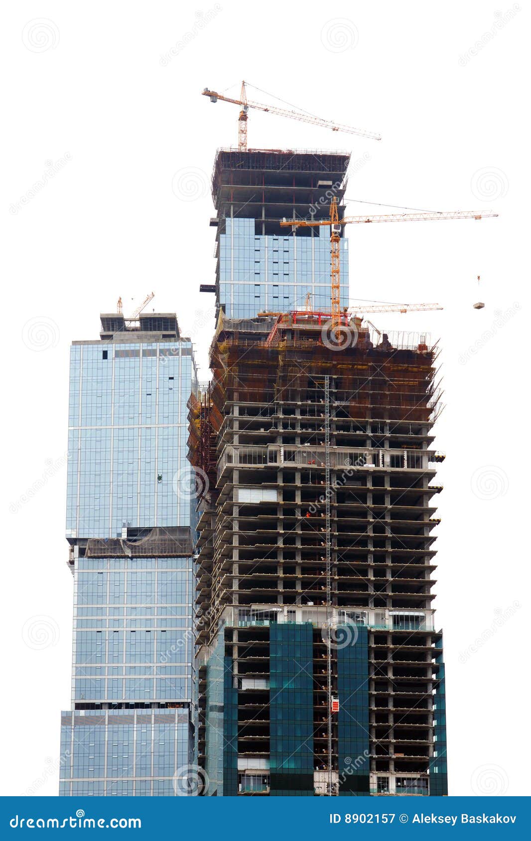 Skyscraper building isolated on white