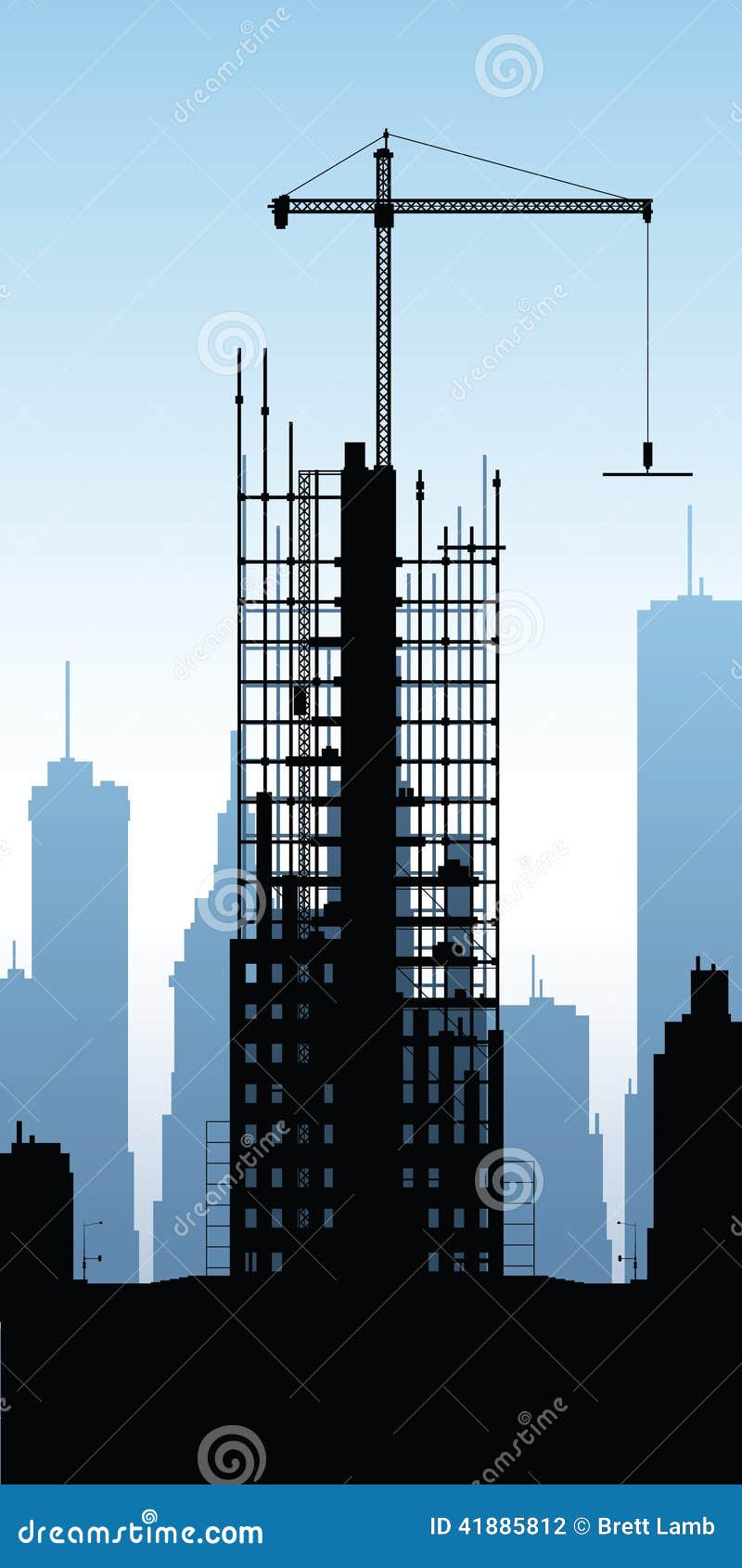 Skyscraper Construction stock illustration. Illustration of steel - 41885812