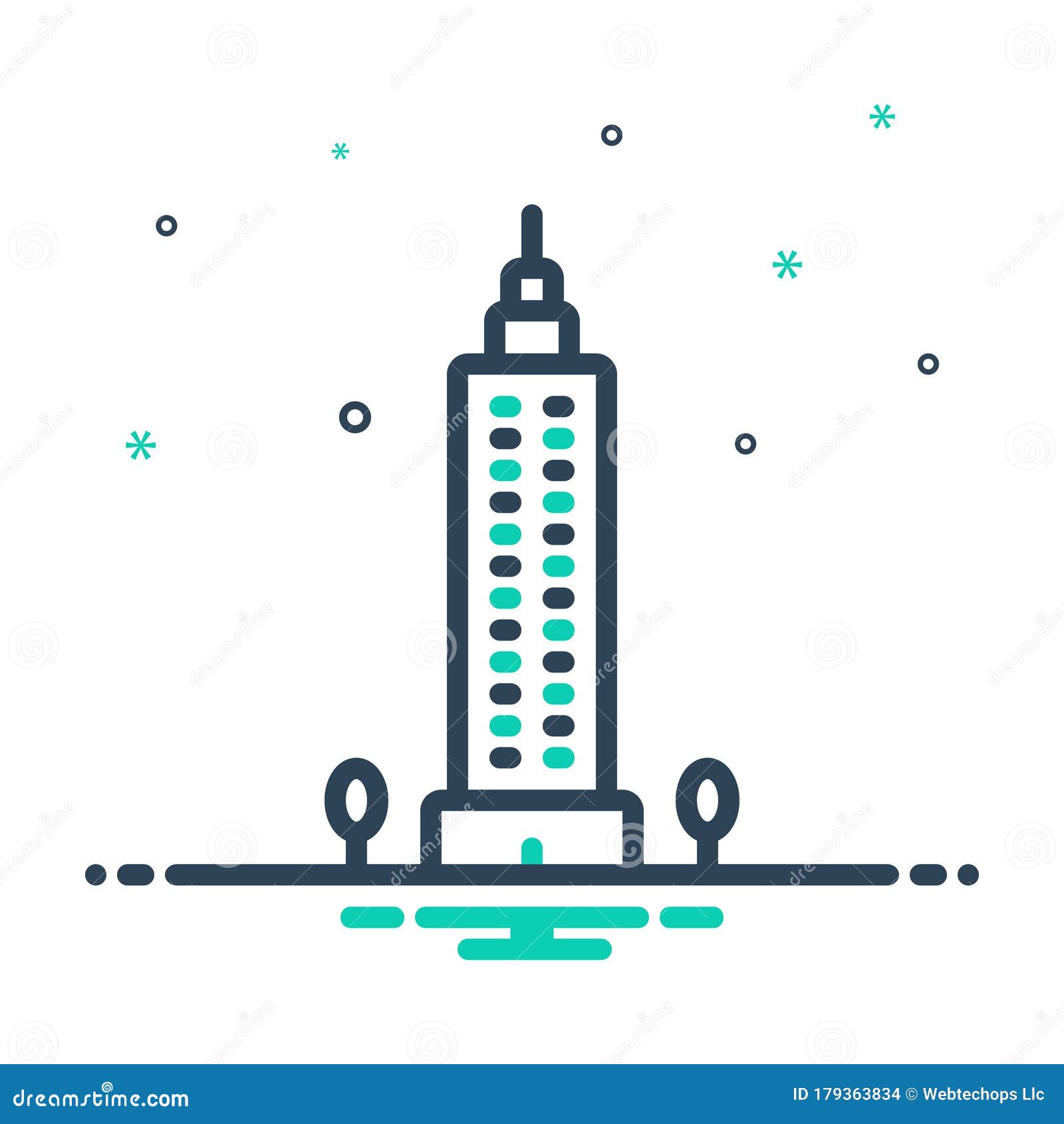 mix icon for skyscraper, building and architecture