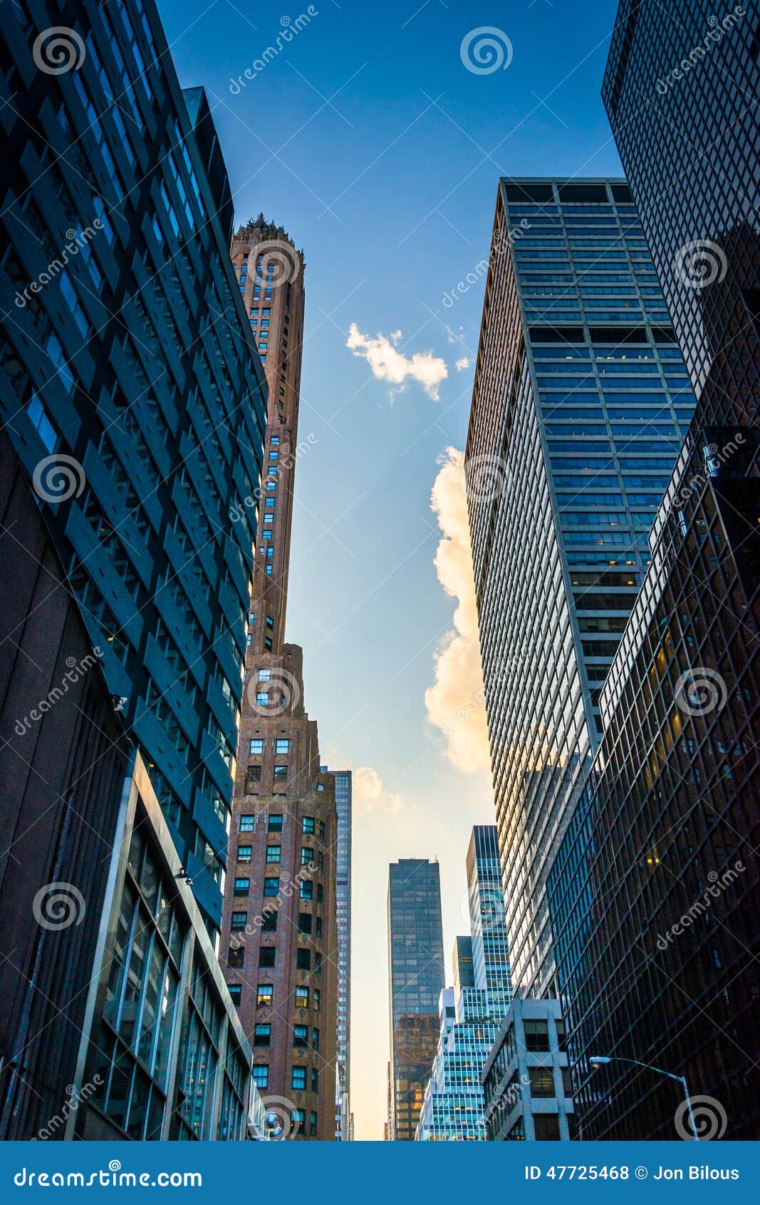 Skyscrapers along 51st Street in Midtown Manhattan, New York.