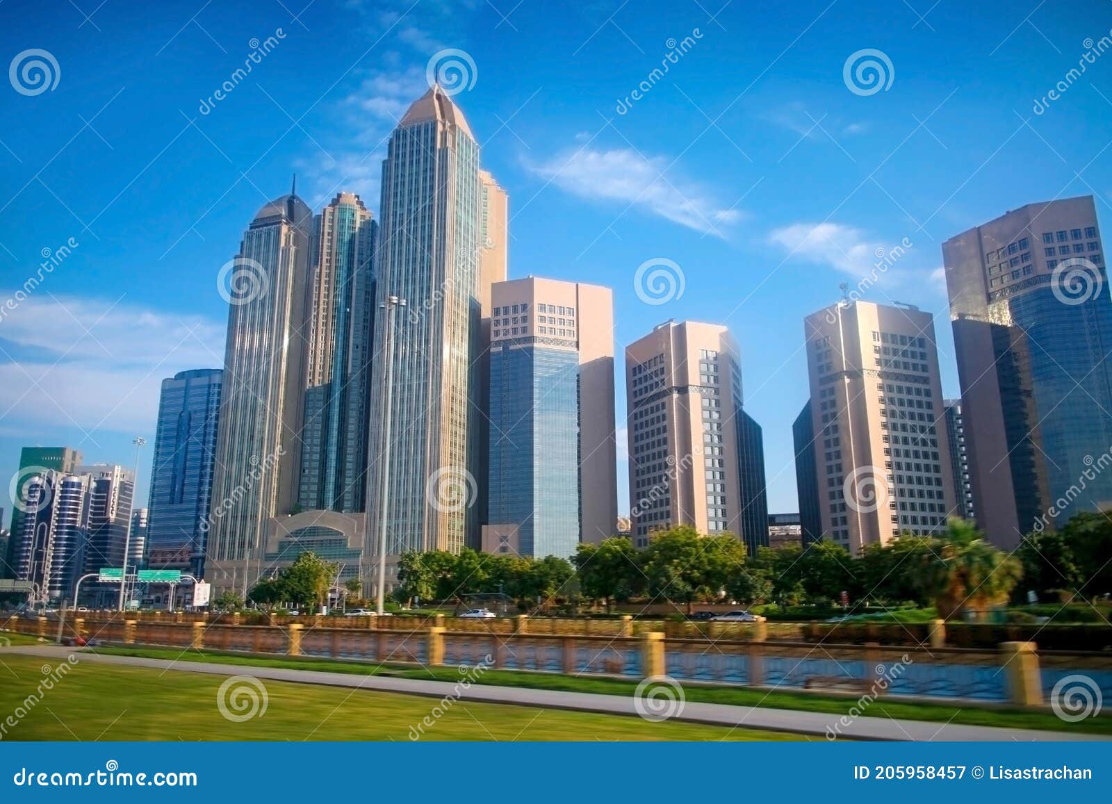 skyscrappers in the downtown city of abu dhabi, united arab emirates