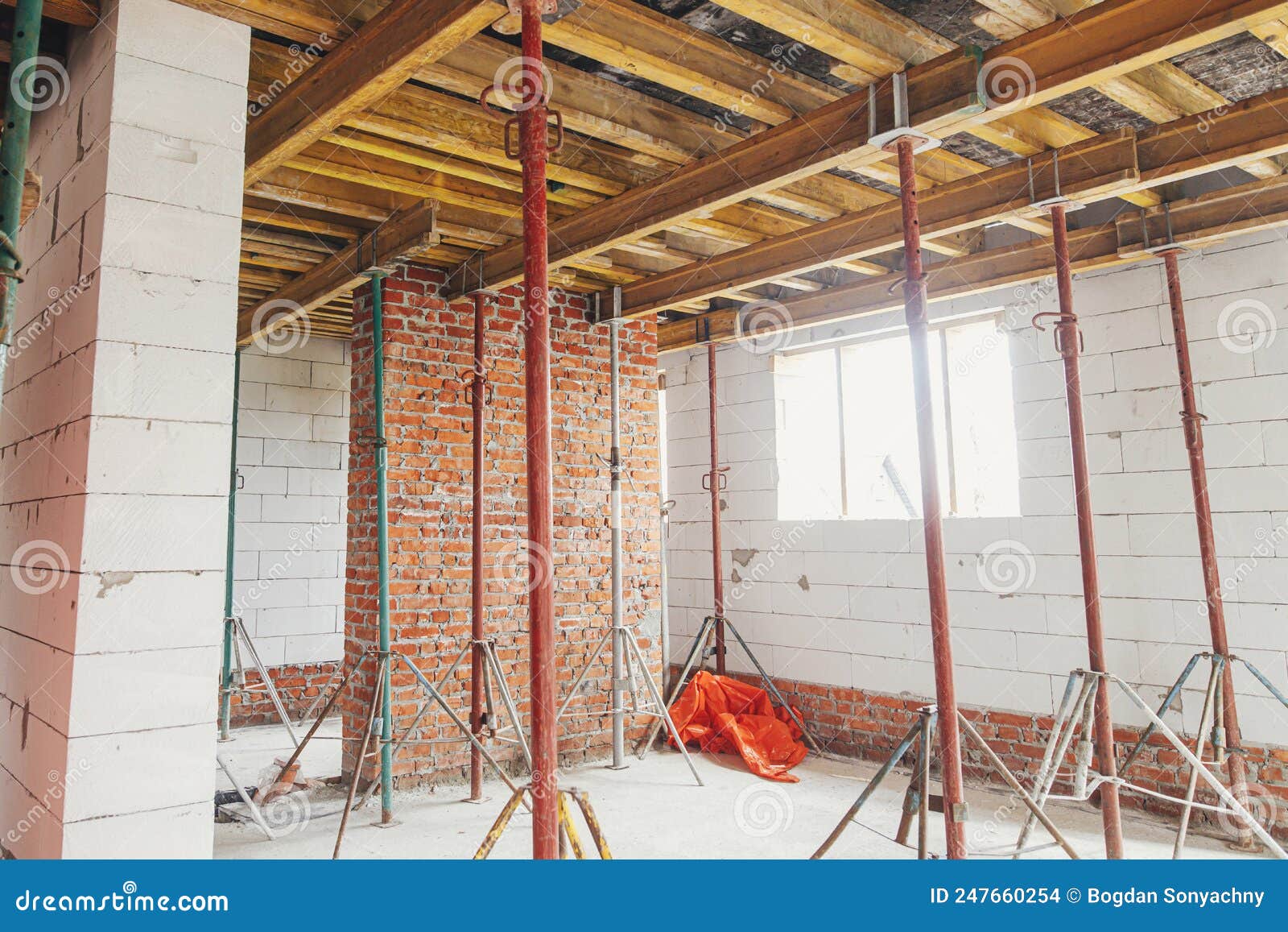 Slab Formwork for Concrete Pouring. Concrete Slab Construction for