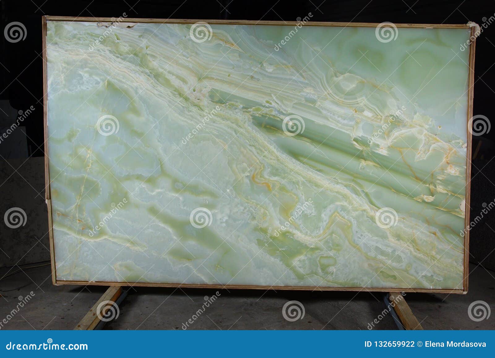 slab from natural stone green onyx, considered to be semi-precious