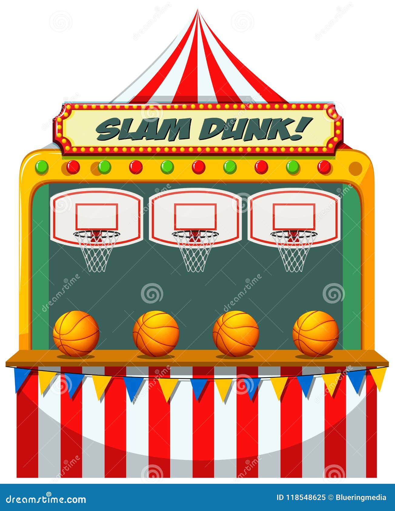 Slam dunk carnival stall stock vector. Illustration of amusement