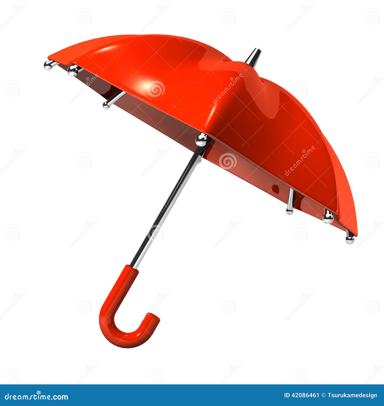 slanting red umbrella