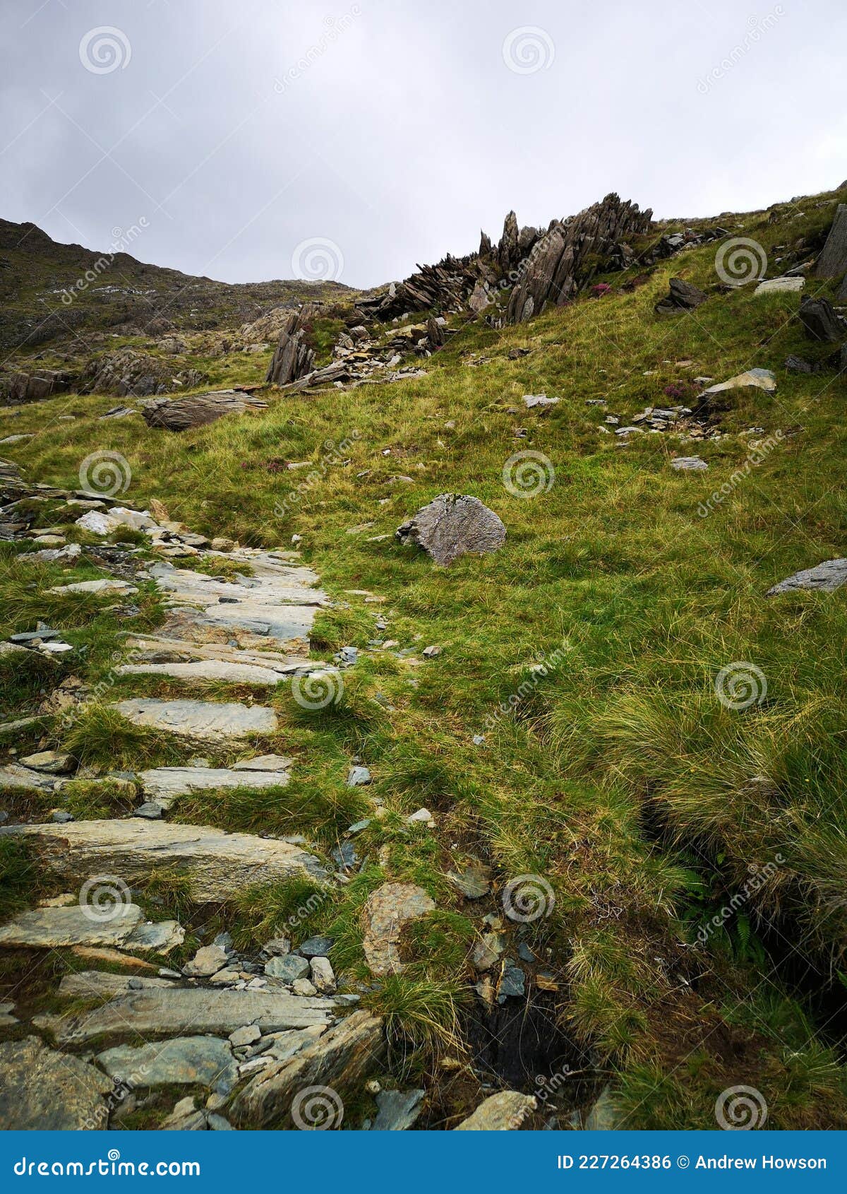 slate path on snowdon's watkin route
