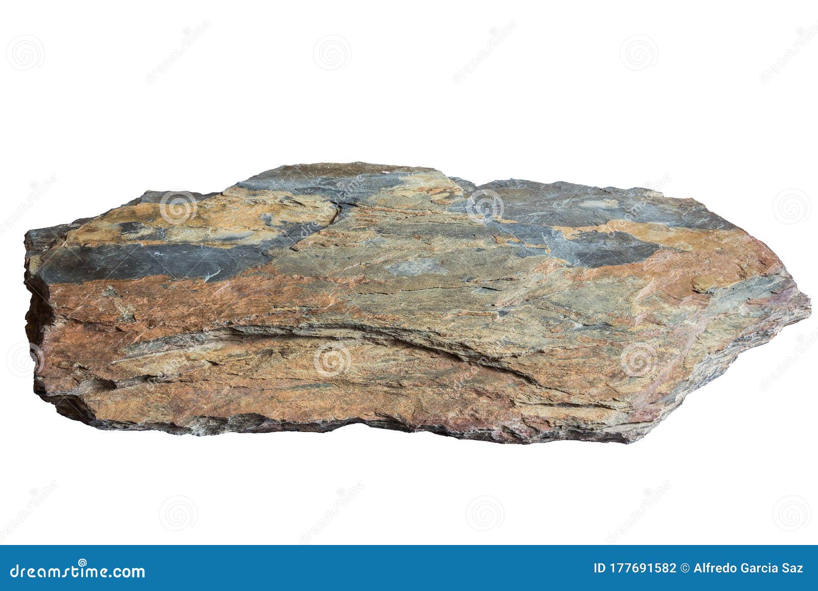 slate rock isolate on white background