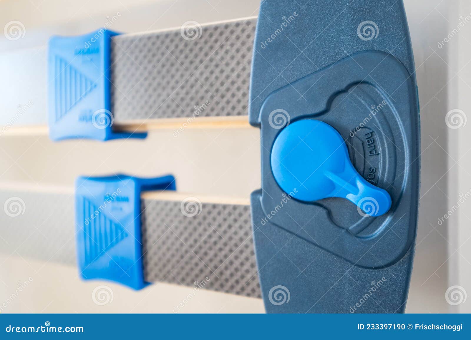 Slatted Bed Base Holder with Firmness Adjuster, Close Up Stock Photo