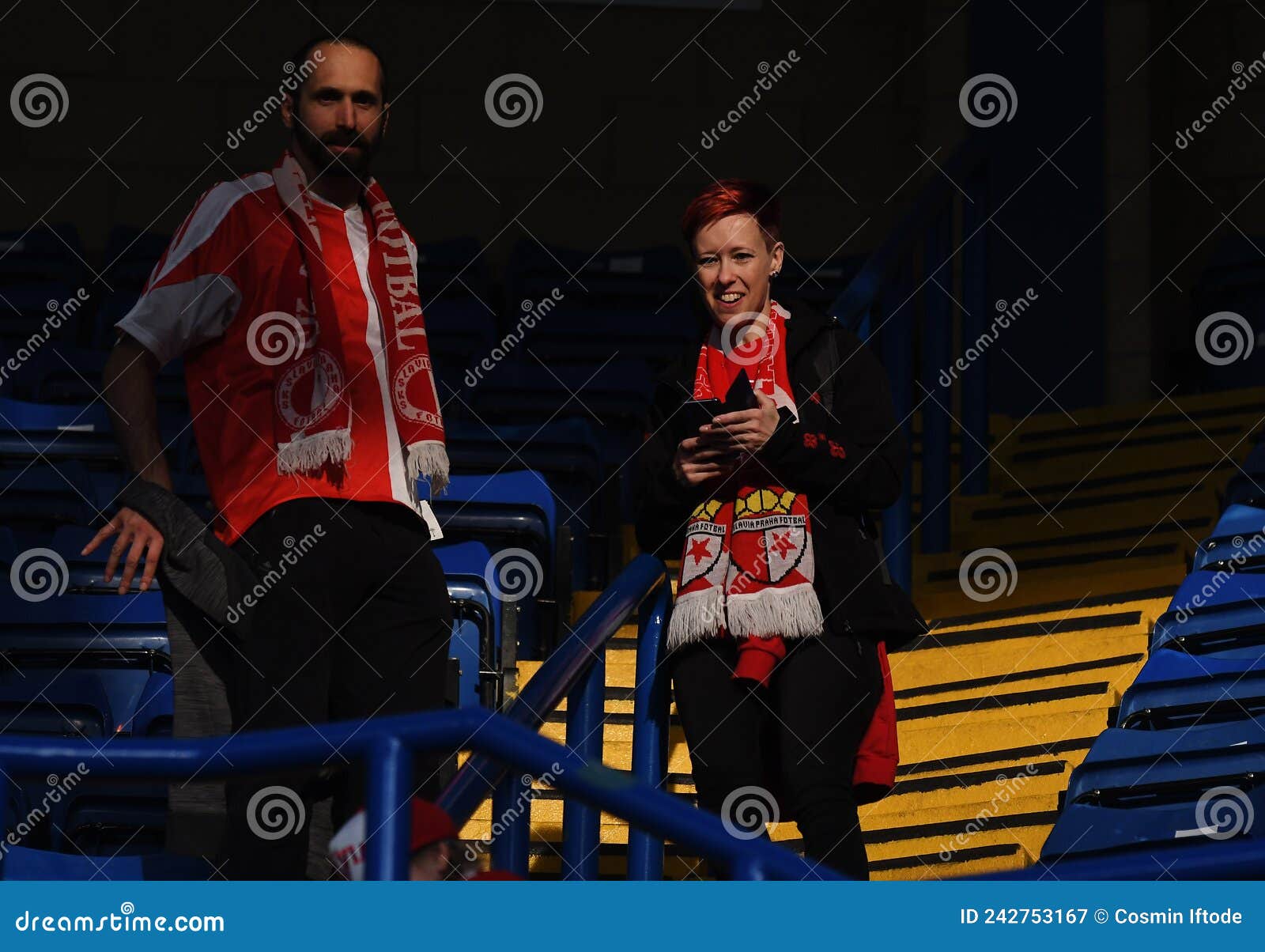 Slavia Prague Fans in the Stands Editorial Stock Photo - Image of