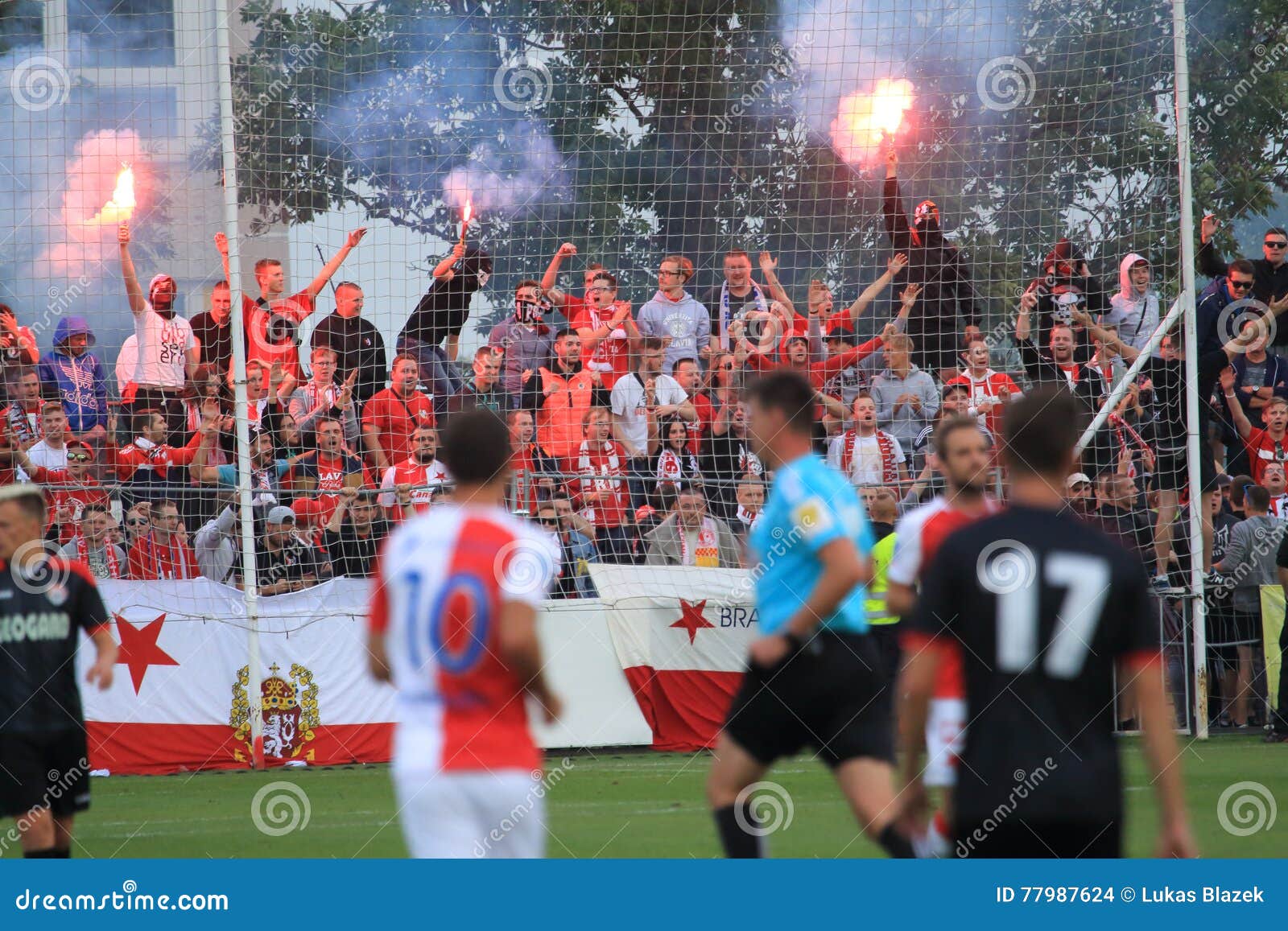 Slavia Prague Ultras in the Stands Editorial Photography - Image