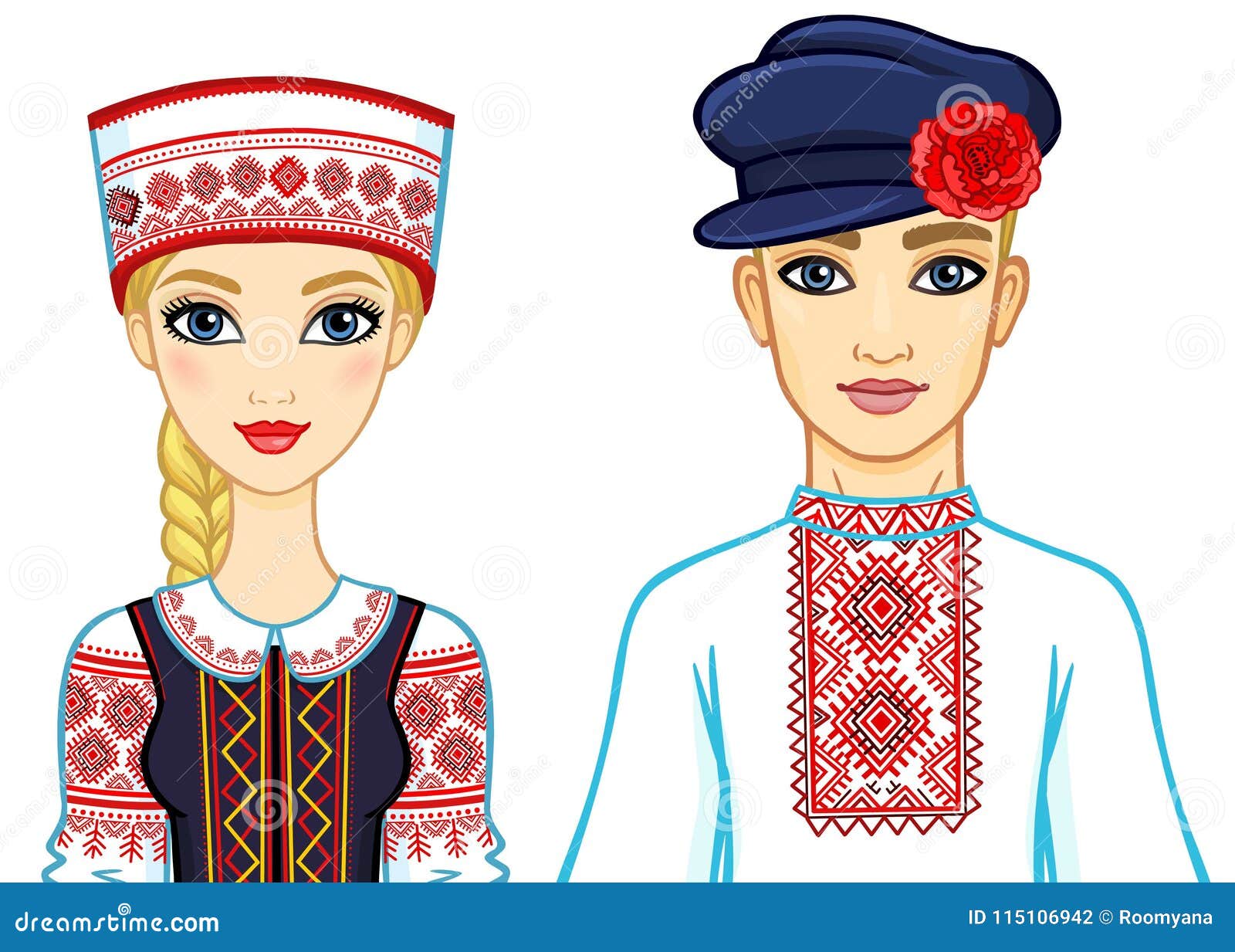 Slavic costume women Belarus dress folk dance wear