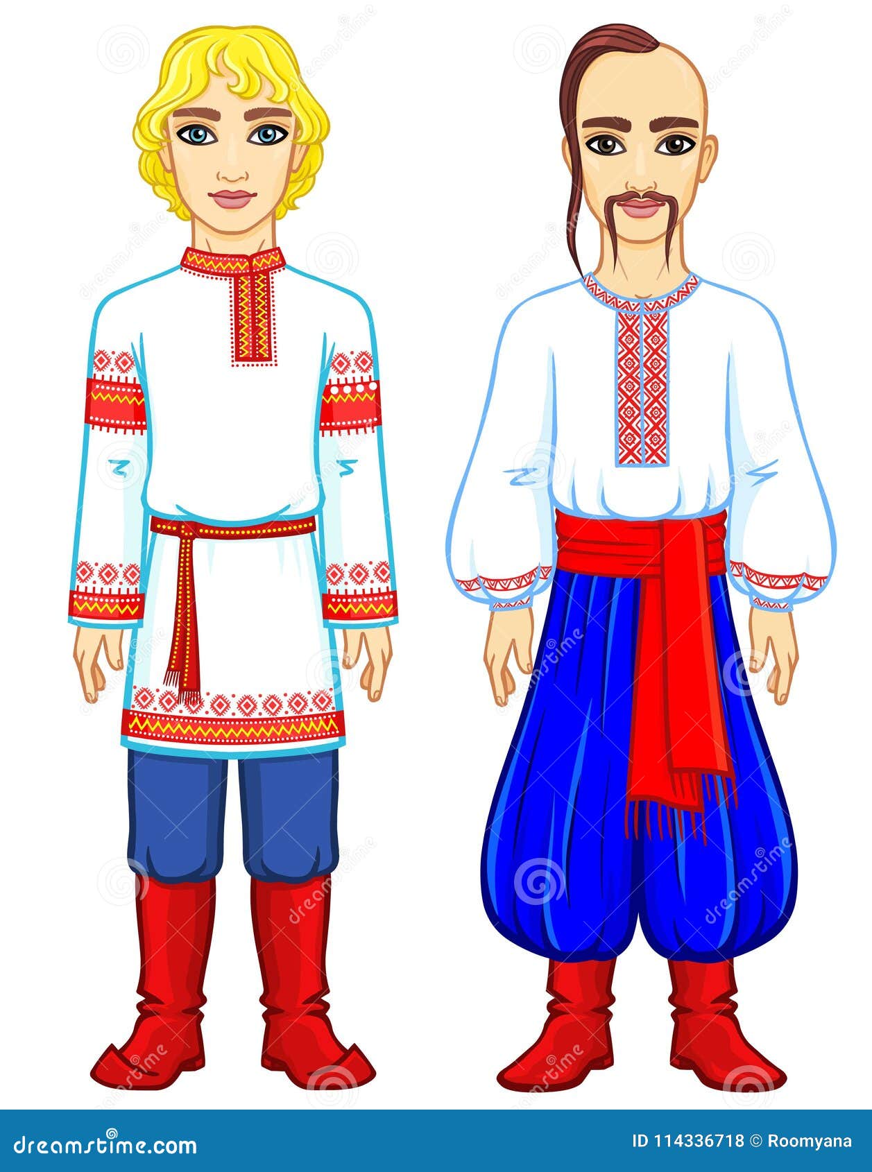 Slavic People. Animation Portrait of the Russian and Ukrainian Man in ...