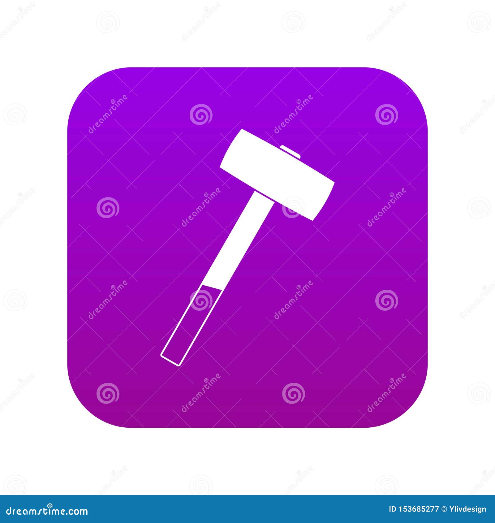 Sledgehammer Icon Digital Purple Stock Vector Illustration of anvil