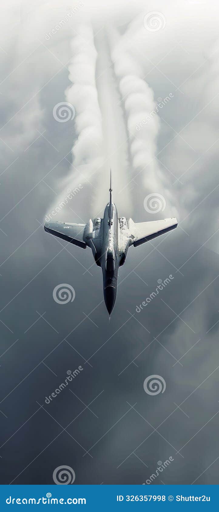 sleek aircraft at transonic speed with dramatic vapor cone under the tension of a high altitude flight