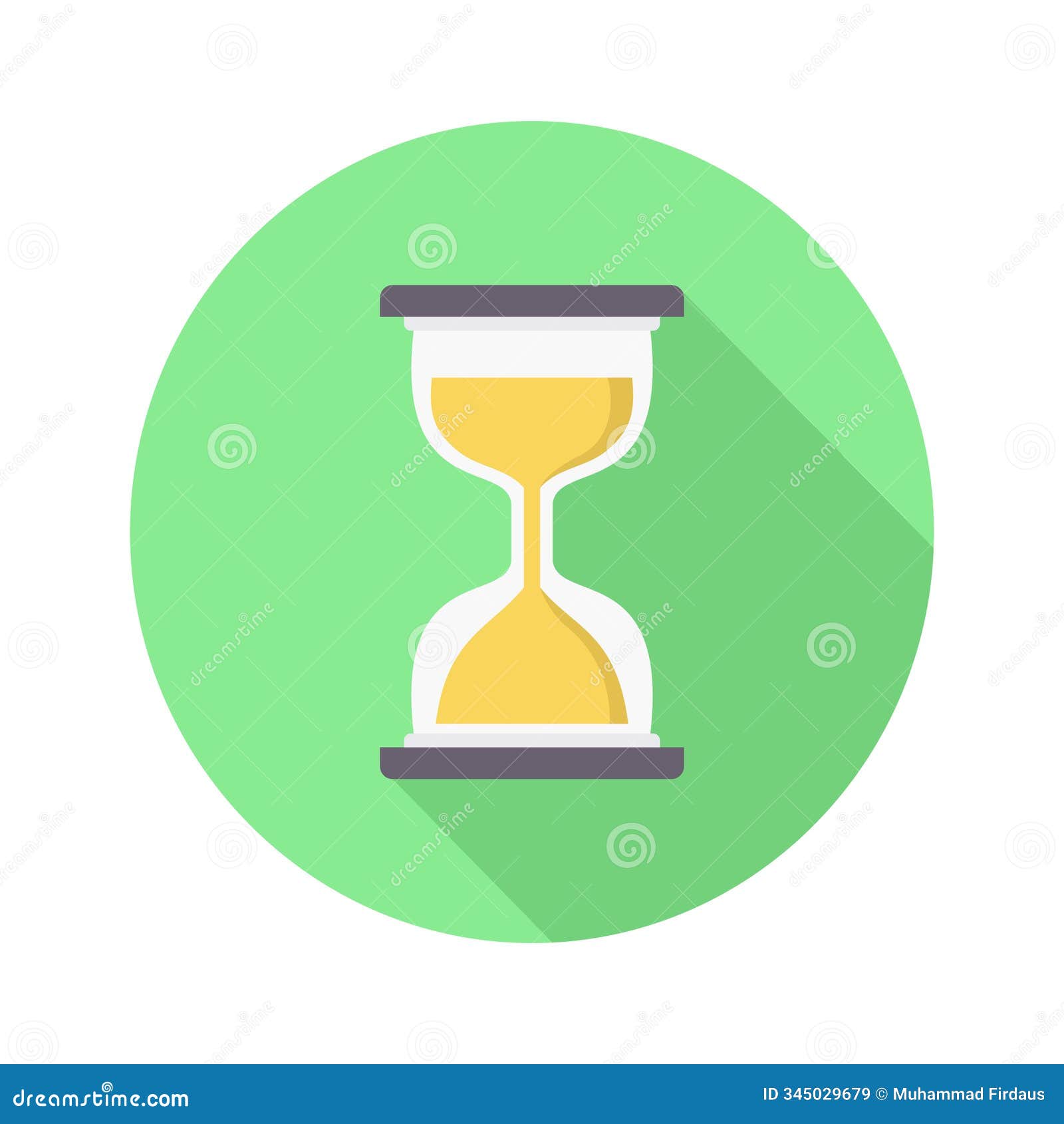 modern flat hourglass icon with green background