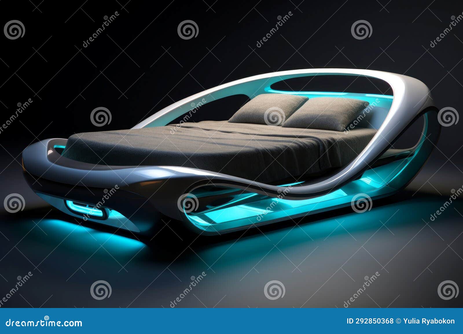 sleek futuristic looking bed. generate ai