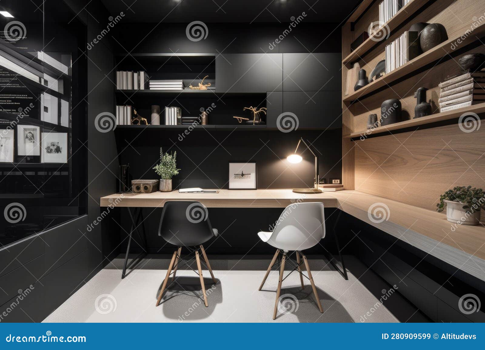 A Sleek and Organized Office with a Minimalistic Aesthetic Stock