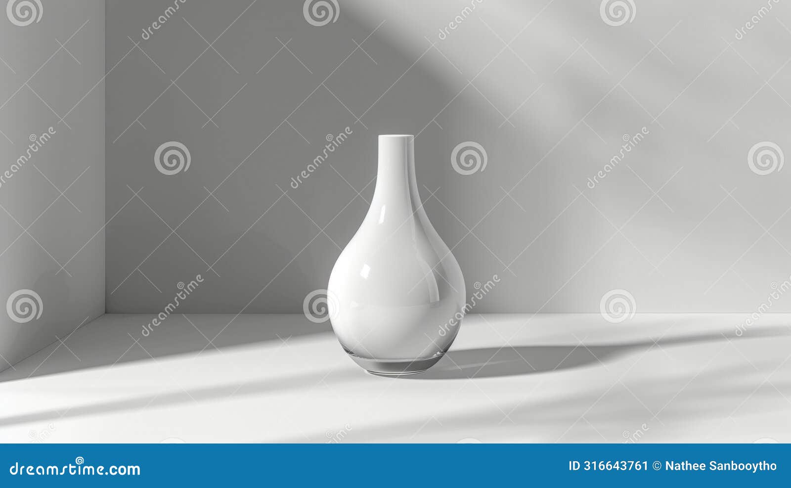sleek white ceramic vase in soft illumination