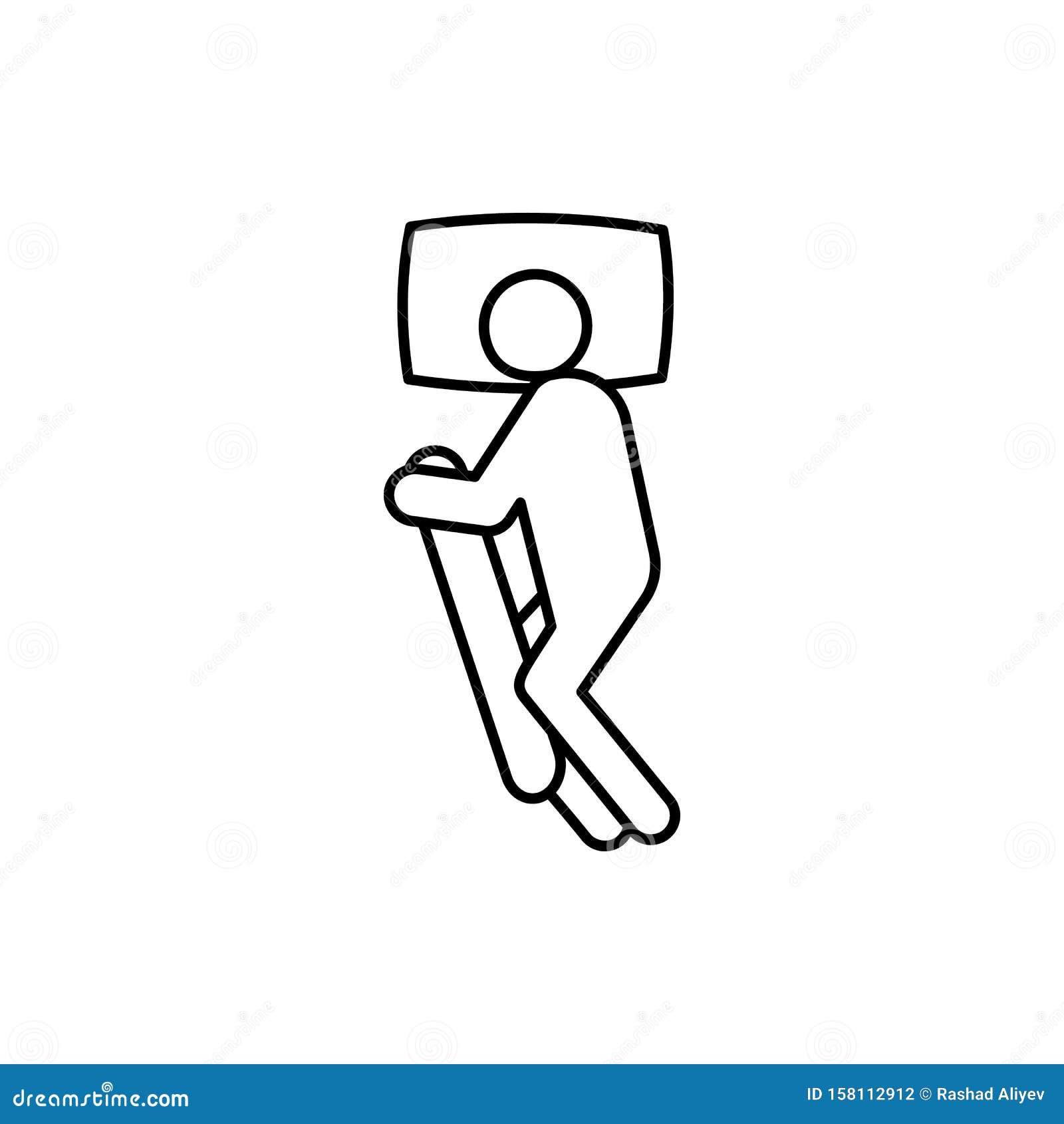 Sleep Bed Man Sleeping Vertical Icon. Element Of Sleep Pose Icon Stock