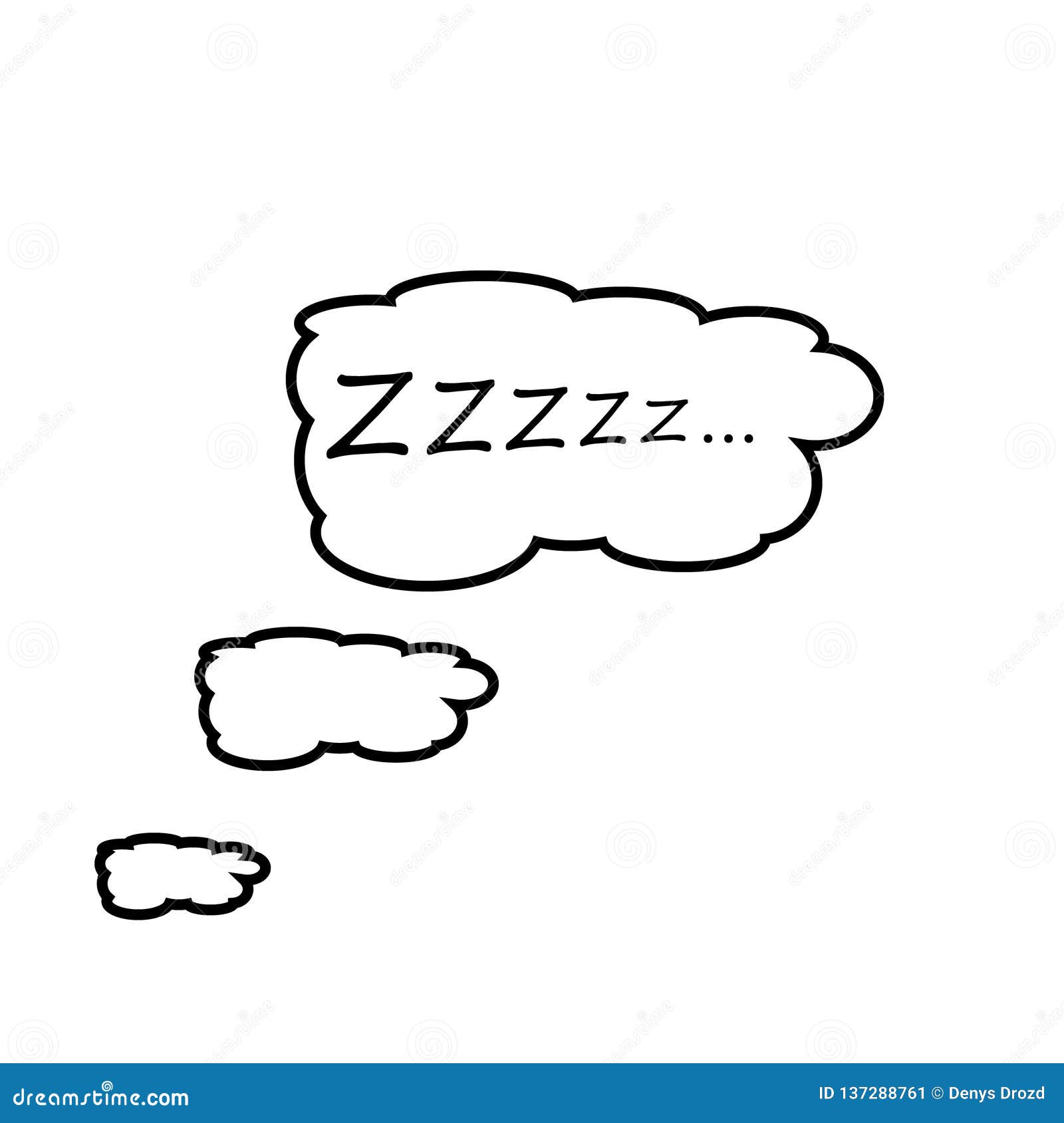 Sleep Comic Bubble Zzz Icon Vector Illustration. Stock Illustration ...