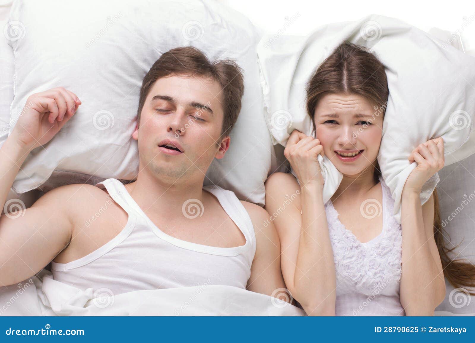 Sleep of husband and wife stoc