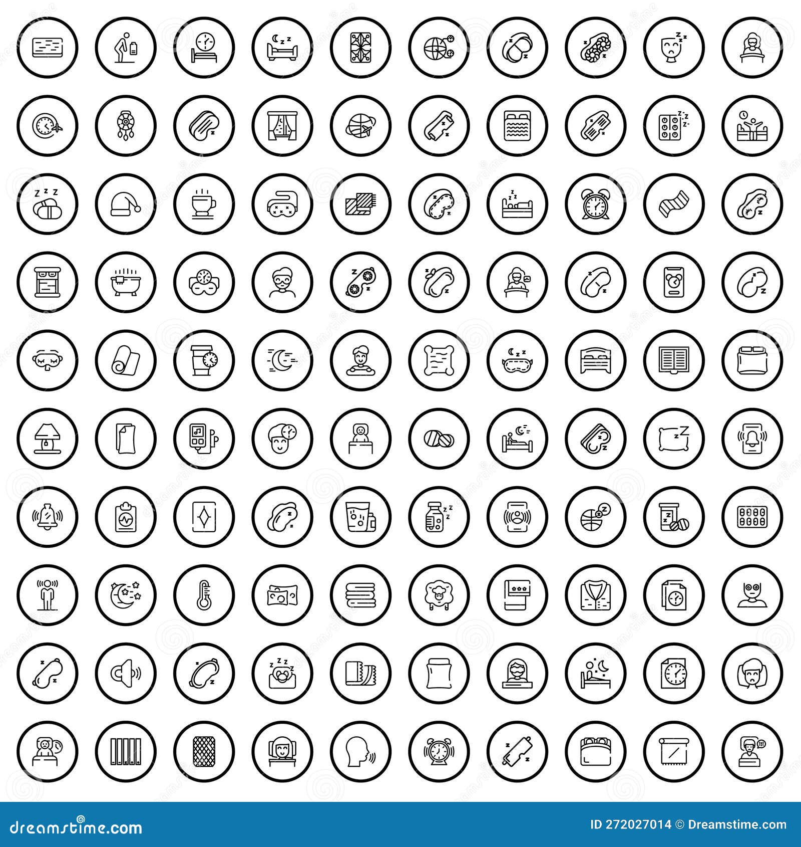 100 Sleep Icons Set Outline Style Stock Vector Illustration Of Cause 100 Sleep Icons Set Outline Style Stock Vector Illustration Of Cause