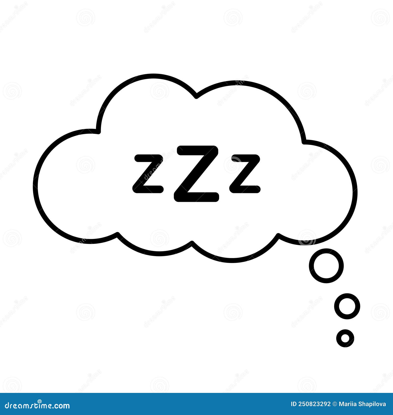 Sleep Vector Icon. Zzz Line Symbol Stock Vector - Illustration of ...
